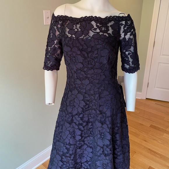 Teri Jon by Rickie Freeman Off Shoulder Dress. Size 6. $650. - Picture 4 of 11